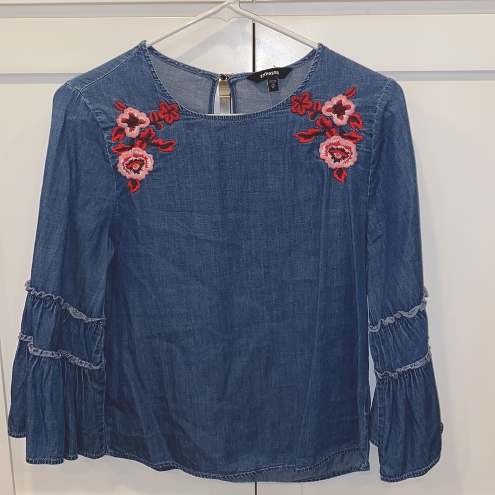 Express Jean Bell Sleeve Top